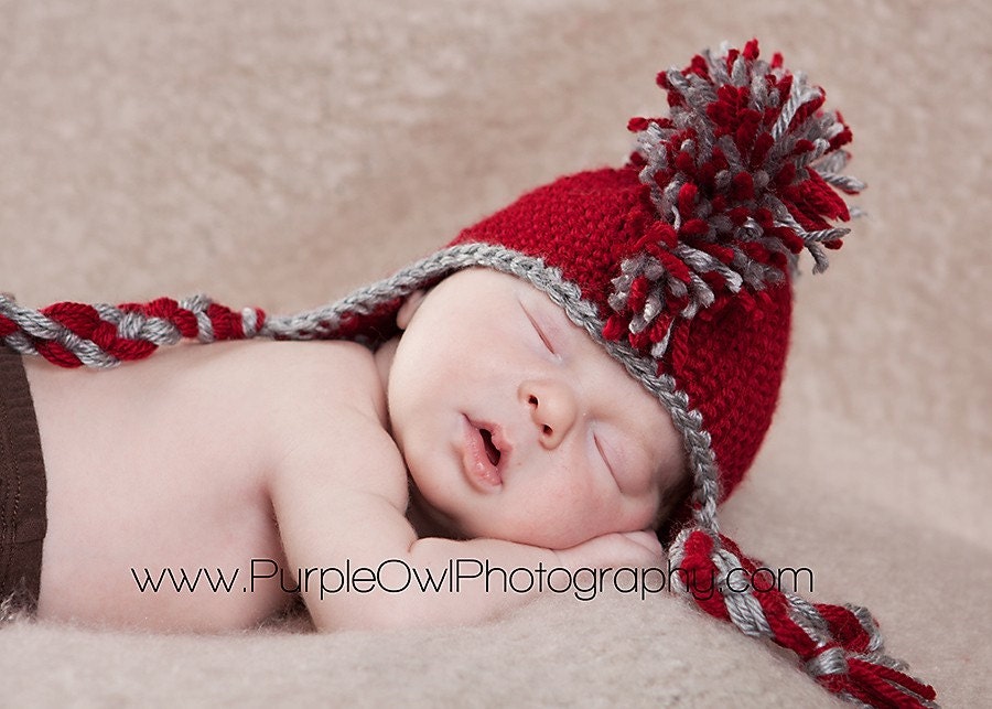 Custom Made to Order Mohawk Earflap Beanie - Photography prop - Any Size