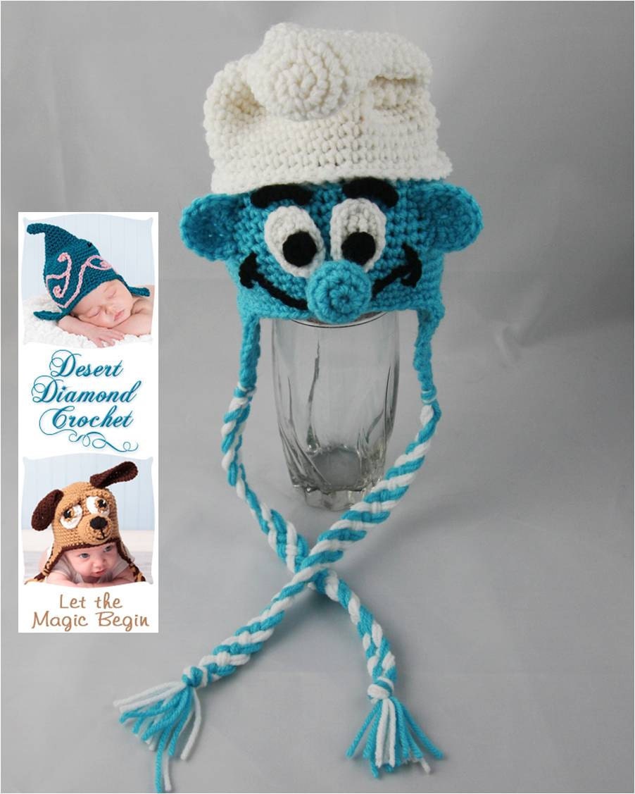 Crochet Pattern 057 - Boy Blue Gnome Beanie Hat - All Sizes