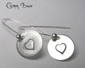 Simple Heart Stamped Earrings by Carmen Bowe