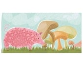 Art Print Flower Pig and Mushrooms 8x10