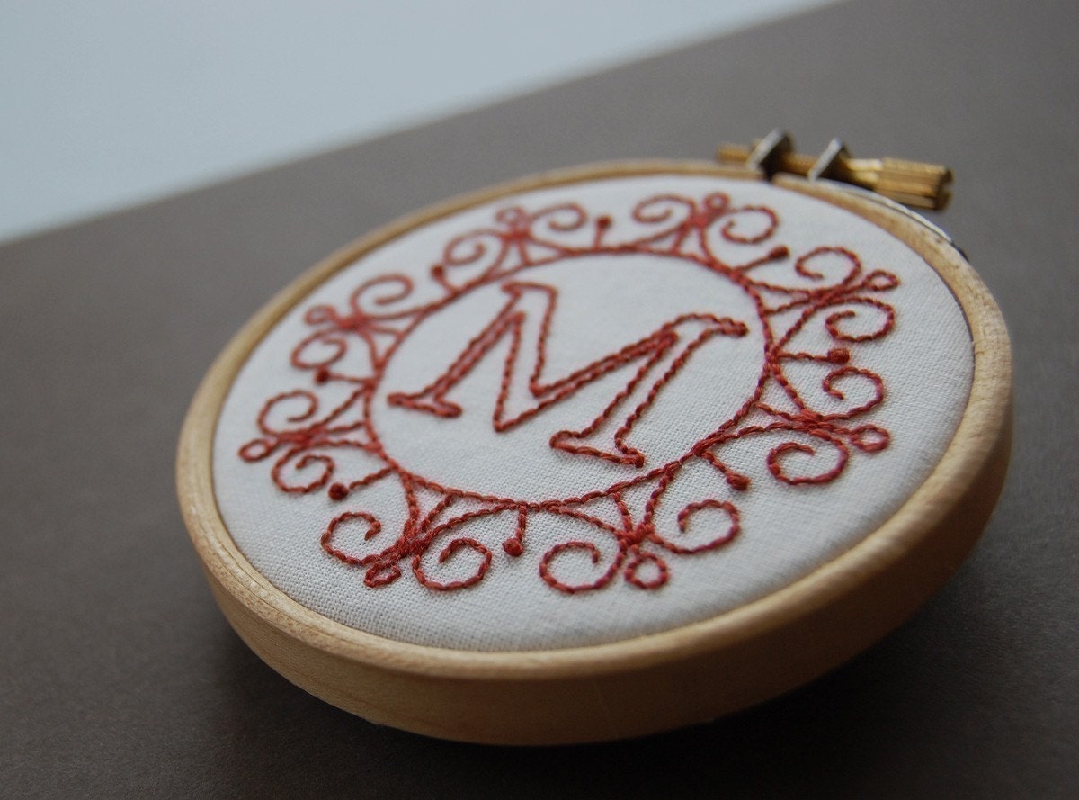 Monogram Embroidery Patterns, Winter Wonderland Snowflake Holiday hand embroidery patterns