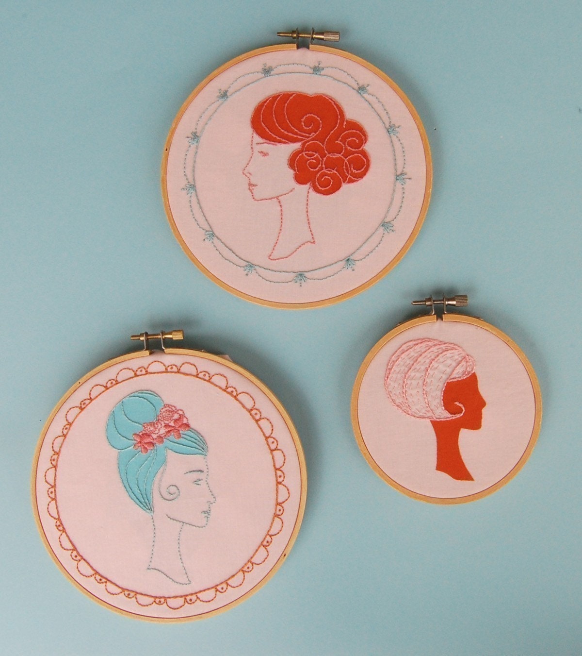 Embroidery Patterns, WIG WONDERFUL Hand Embroidery Patterns, Instant Download, DIY Embroidery tutorial and pattern set