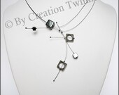 hematite gray necklace,mother necklace gift, funky evening cocktail necklace,bridesmaids gifts, christmas gift, wedding necklace