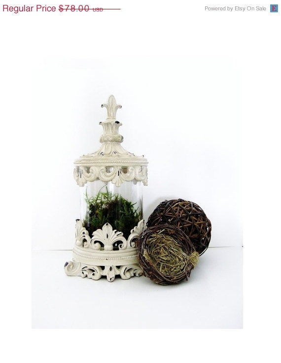 25% off SALE Centerpiece Terrarium: Fleur De Lis No. 1