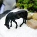 Miniature Wild Horse Terrarium: Horse Lovers Gift for Him in Tear Drop Glass Vase & Live Moss - Black Beauty