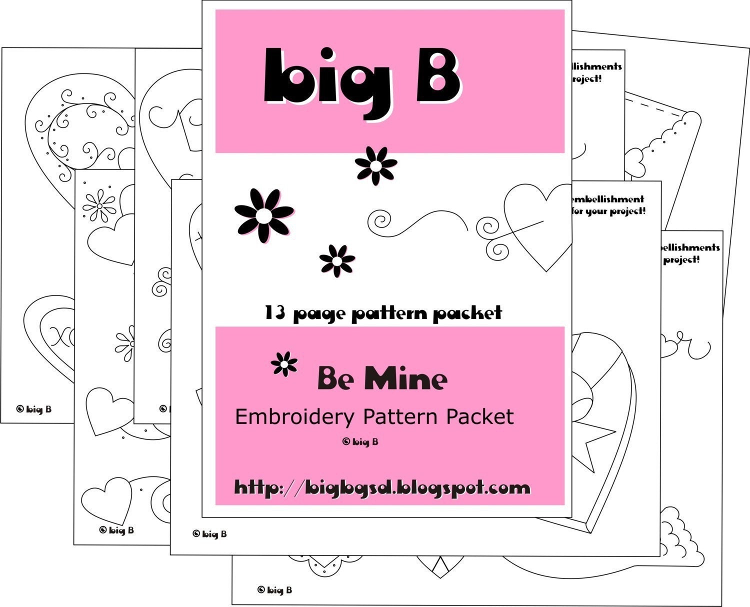 Valentine Embroidery Pattern Packet Be Mine Valentine
