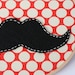 Mustache and Polka Dot Embroidered Wall Hanging