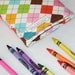 Crayon Wallet Children's Coloring Portfolio in Summer Argyle - Hip Trendy Toddler Travel