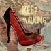 Mixed media art from the series - Keep Walking - red high heels Handmade Wall Decor giclee large print