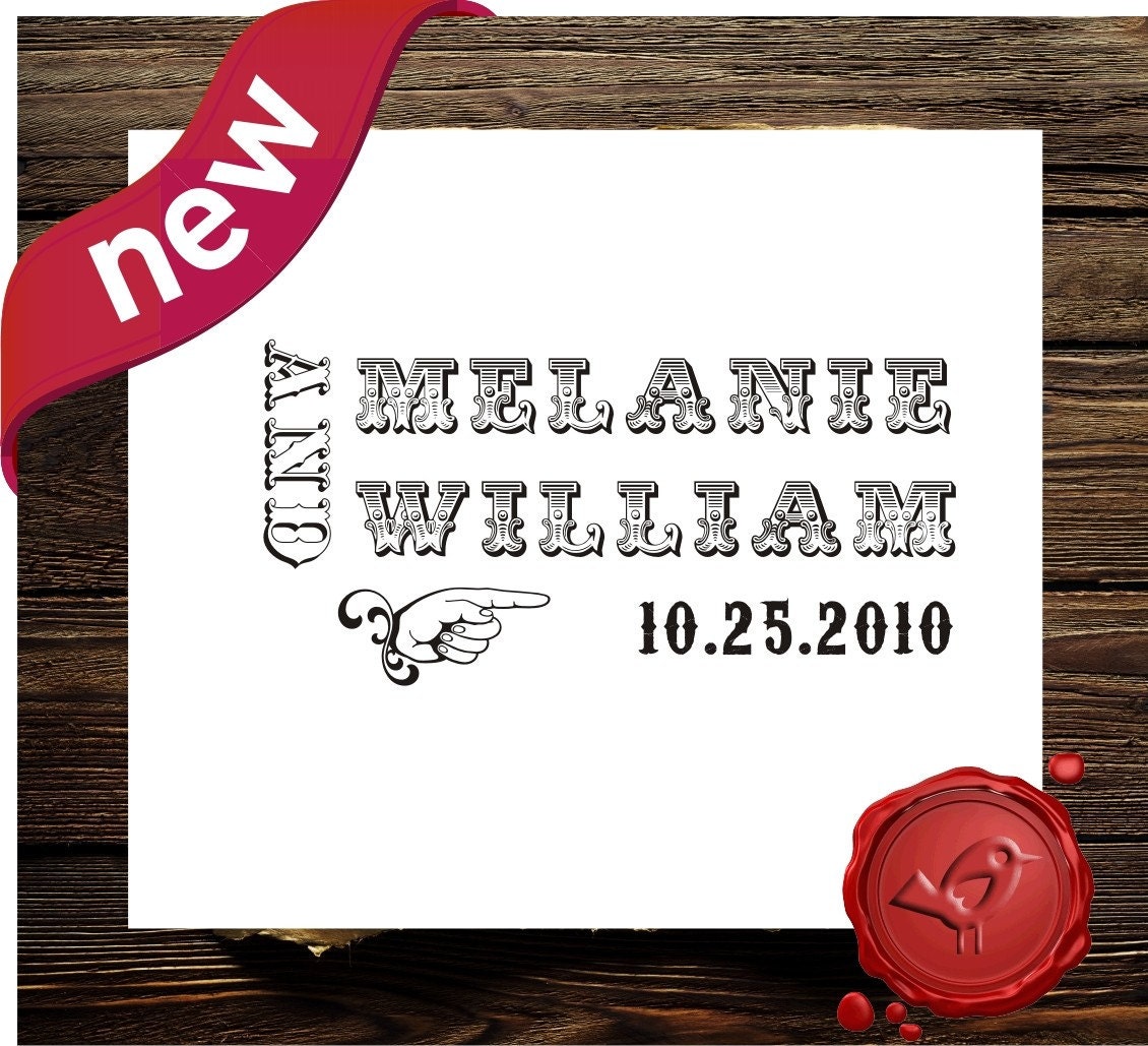 Custom stamp vntage style  save the date - address  rubber stamp - old type- wood handle stamp  - personalized wedding gift  - style HS1300