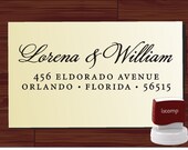 Legacy Calligraphy Script Custom Rubber Stamp - Personalized Stationery Cards SELF INKING Address Rubber Stamper -  Style 1172Q
