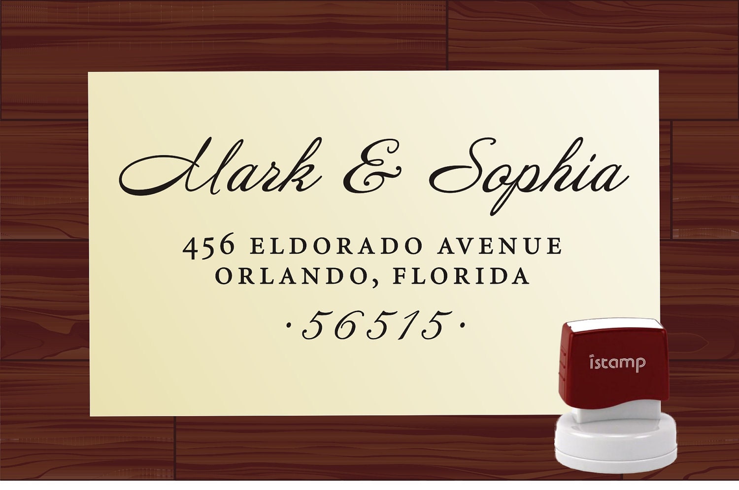 Custom Address Rubber Stamp - SELF INKING Stamp Style 1280K -  Personalized  Wedding  Stamper