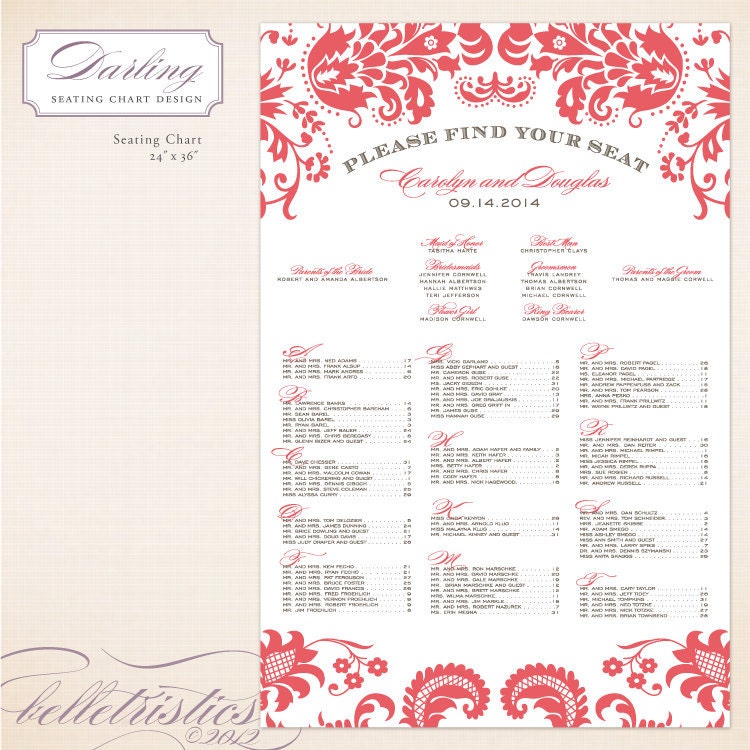 Reception Seating Chart - Printable DIY Design