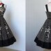 vintage 1950's dress ...amazing black cotton MEXICAN CIRCLE SKIRT full soutache pin-up dress