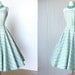 vintage 1950's dress ...best MR. MORT one shoulder asymmetrical crisp cotton striped full circle skirt pin-up party summer sun dress