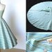 vintage 1950's dress ...best MR. MORT one shoulder asymmetrical crisp cotton striped full circle skirt pin-up party summer sun dress