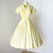 vintage 1950's dress ...sunny girl JONATHAN LOGAN yellow cotton tuxedo ruffles full skirt shirtwaist dress
