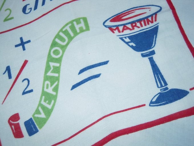 Vintage Cocktail Napkin The Perfect Martini Cyber Monday Etsy