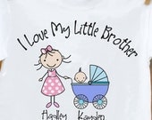 Big Sister shirt (or big brother) I Love my little brother t-shirt
