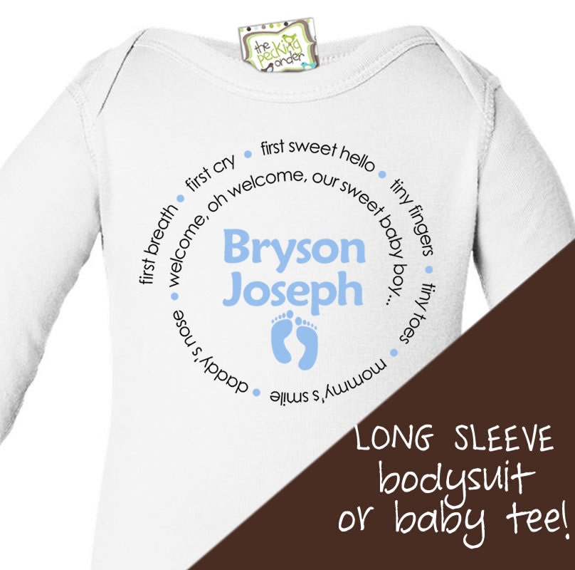 personalized baby onesie bodysuit for the new baby - perfect baby shower or new baby gift