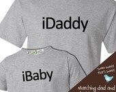 Matching iDaddy and iBaby (or iKid) shirt or onesie gift set perfect for the techy dad or dad to be