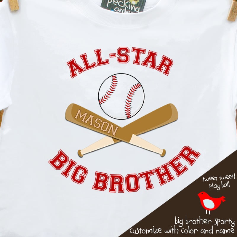 big brother shirt - baseball all-star big brother on plain tshirt