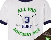 golf Birthday Boy shirt - ALL PRO golf  sports themed birthday party RINGER  t-shirt