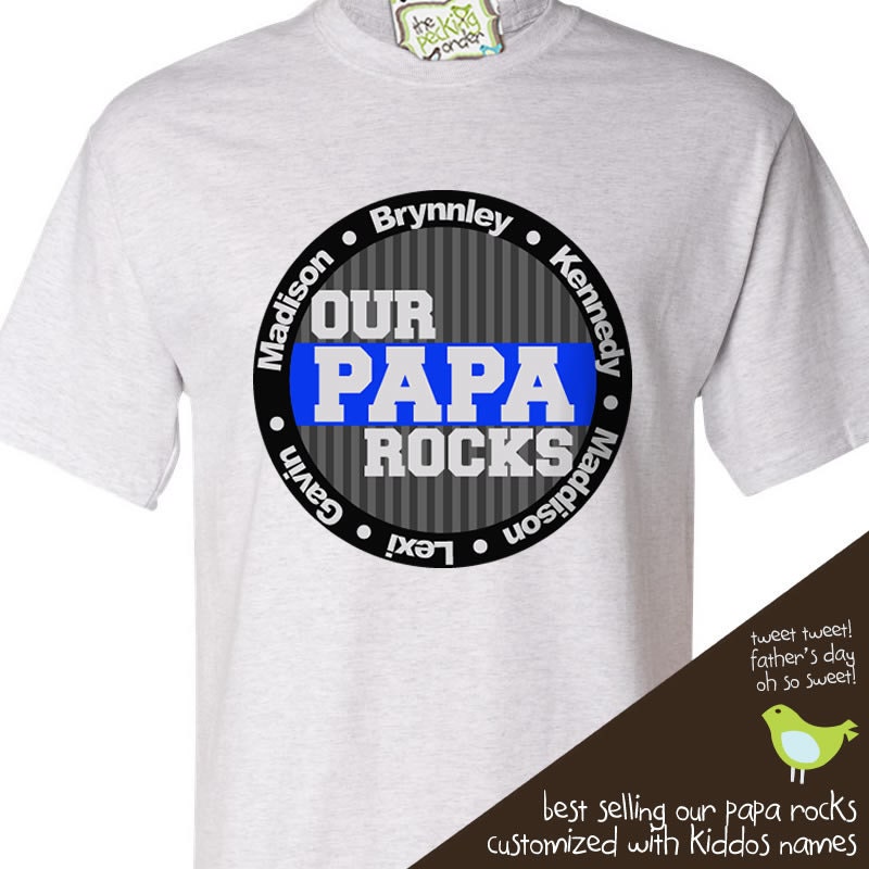 Customized our papa (or grandpa) rocks personalized with multiple grandkid names Tshirt