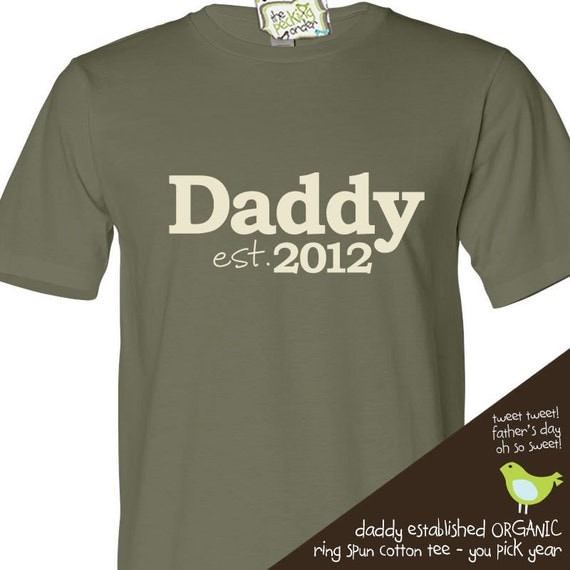 father's day shirt for dad or daddy established year ORGANIC dark shirt