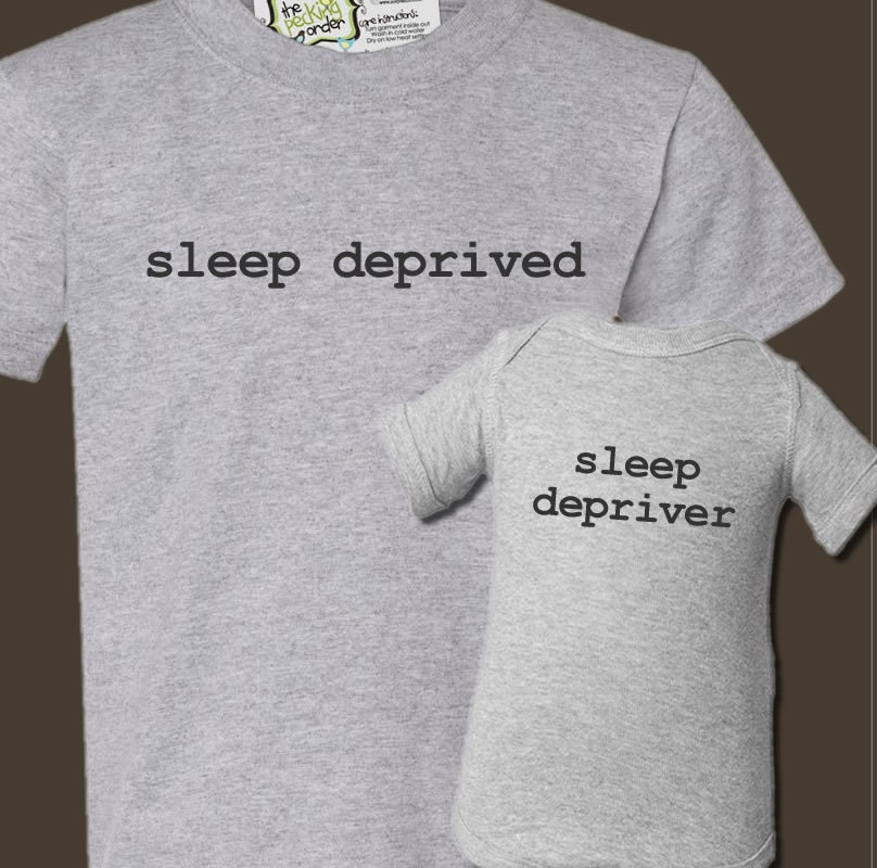 matching daddy and baby tshirt gift set - perfect gift for the dad to be - sleep deprived