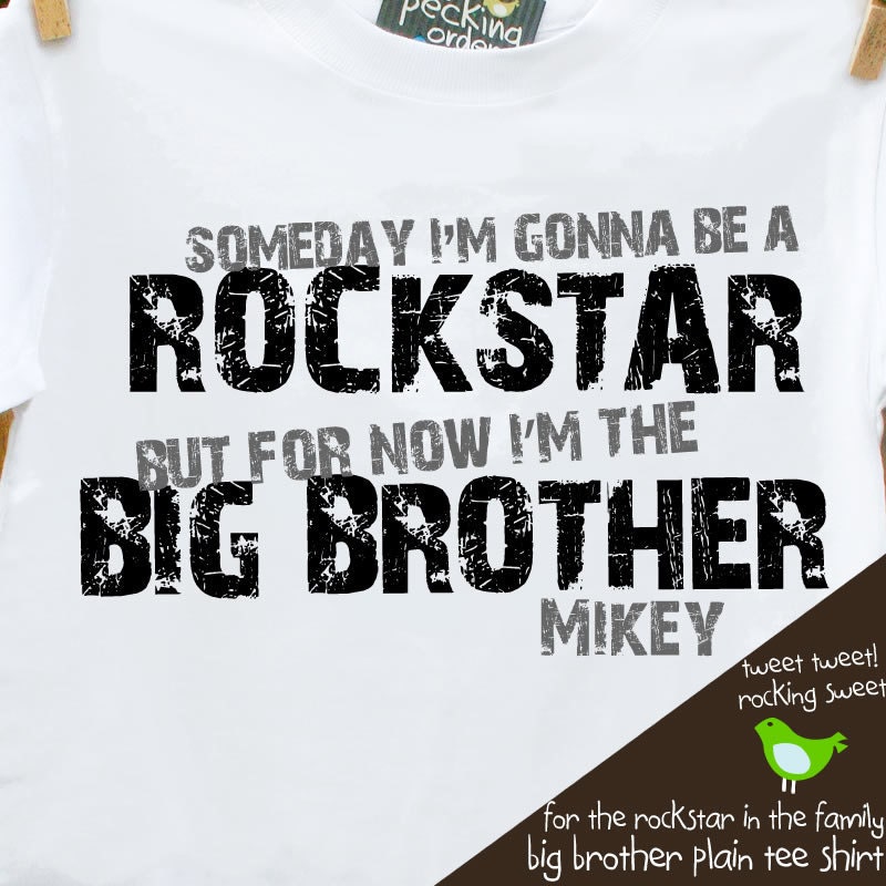 big brother shirt personalized rockstar big brother (or big brother to be) tshirt