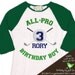 golf Birthday Boy shirt - ALL PRO golf, sports themed birthday party 3/4 raglan t-shirt