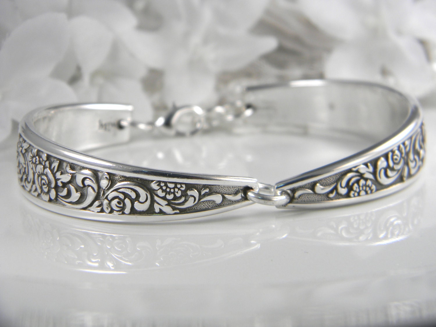 Spoon Bracelet, Spoon Jewelry, Silverware Bracelet, Silverware Jewelry, Silver Bracelet, Vintage Wedding - 1969 TANGIER