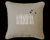 BIRCHES IN A ROW-- Handpainted Pillow by ShaNickers