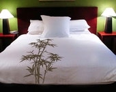 CUSTOMIZABLE ShaNickers Handpainted "Bamboo" Duvet w/ Shams-Queen Size