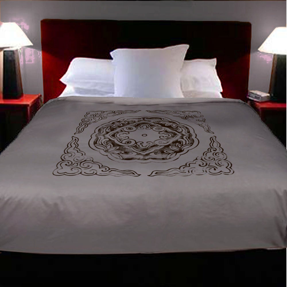 CUSTOMIZABLE ShaNickers Handpainted "Global Accent" Duvet Cover with Shams-Queen Size