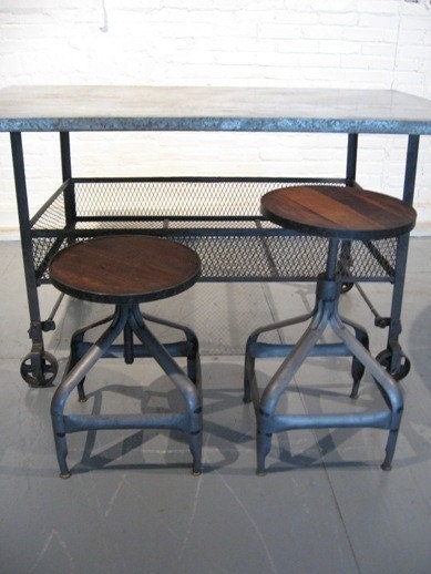 Vintage Industrial Draftsman Stool from ShaNickers