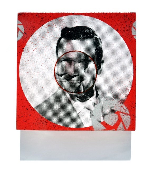 Cameraluv - Stay Focused - 8x8 mixed media on Wood