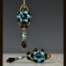 Beadwoven, Beaded, Beadwork Crystal Flower Earrings