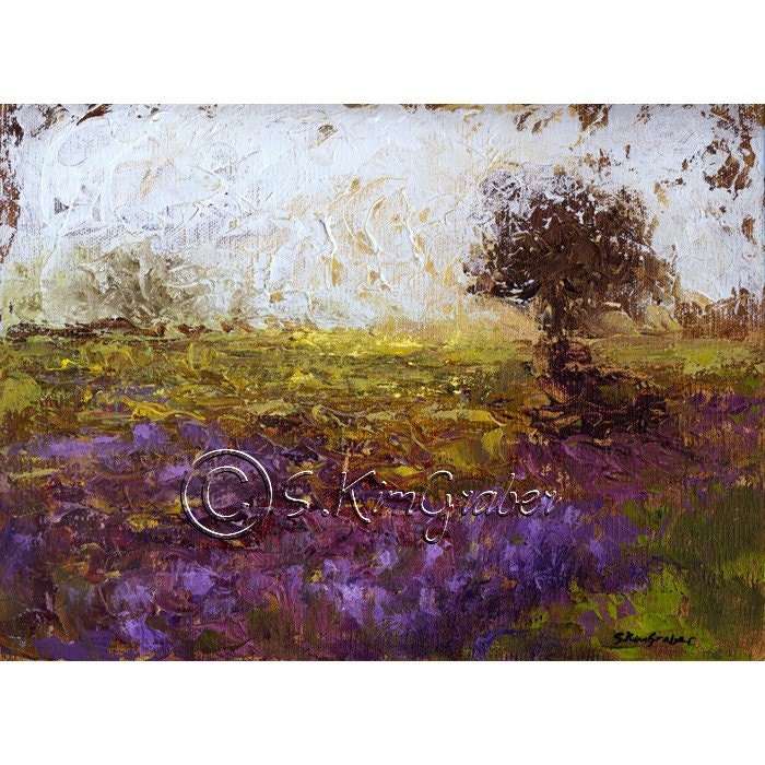 Purple Field original 9x12 inch painting