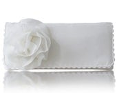 Ivory satin Georgia bridal clutch