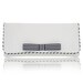 Ivory stripy Darcy satin clutch
