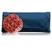 Navy and peach satin Georgia clutch bag