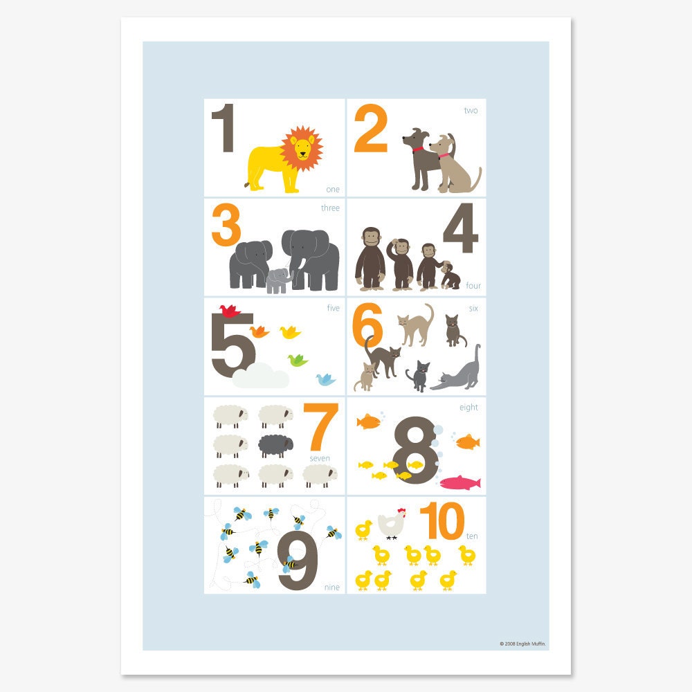 123 Animals Print