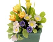 Daffodil and Daisy Miniature Polymer Clay Flowers Supplies