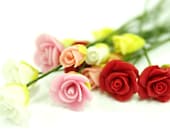 Miniature Roses Polymer Clay Flowers Supplies 10 stems
