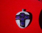 Lovely Dichroic  Cross Pendant