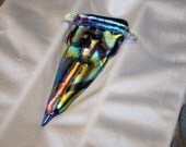 Dramatic DICHROIC REVERSIBLE  OOAK Fused Glass Pendant