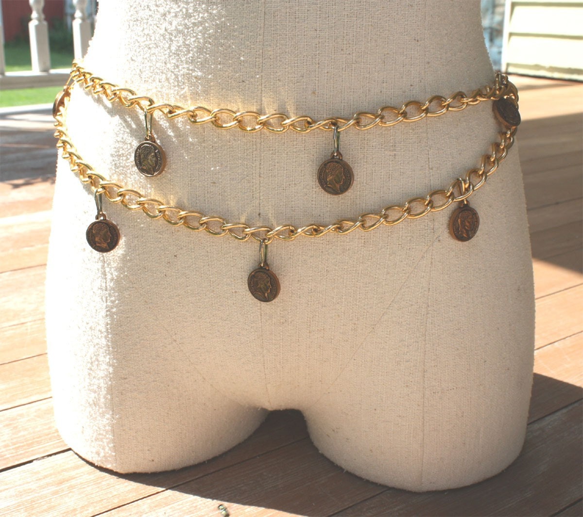 Gypsy Woman Gold Coin Chain Belt by fcstudiojewelry on Etsy