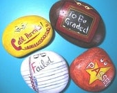 TEACHERS ROCK  Handpainted Paperweight Rocks